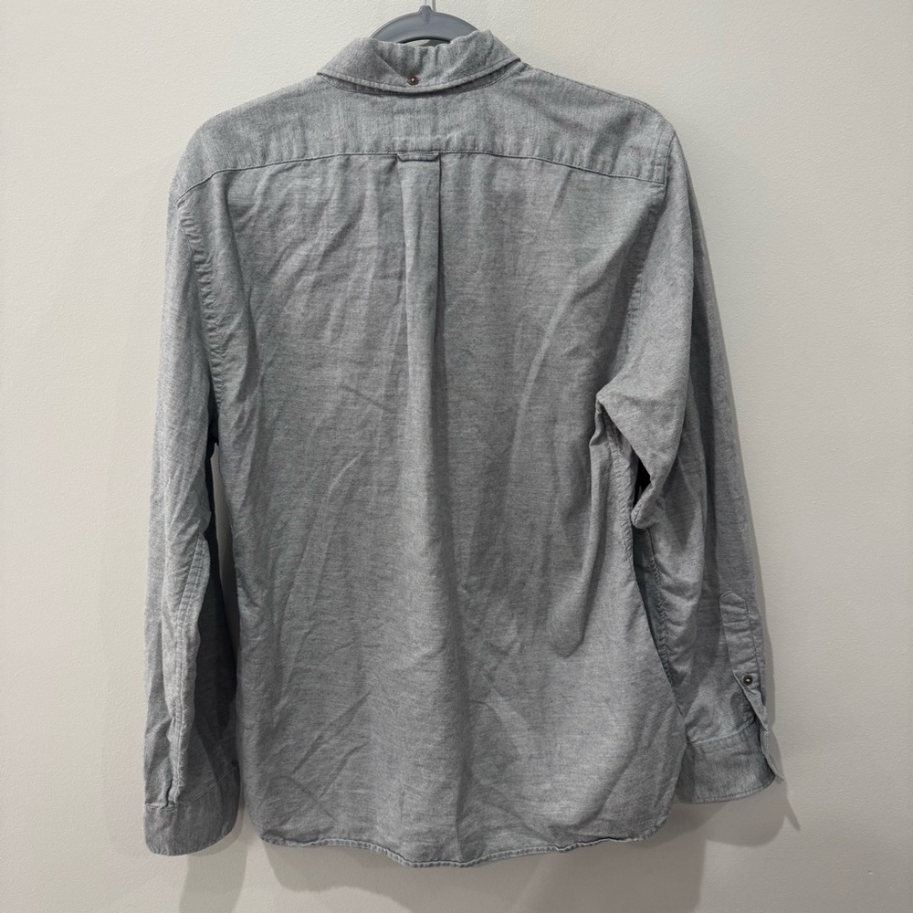 Todd Snyder Size Medium Blue Gray Cotton Wool Button Down - Picture 4 of 5